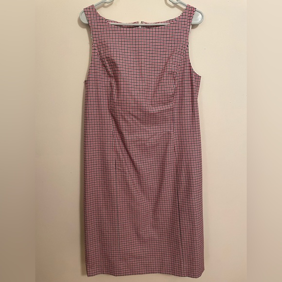 J. Crew Midi Sheath Dress Checked Cotton Size 12 NWOT - Picture 1 of 7